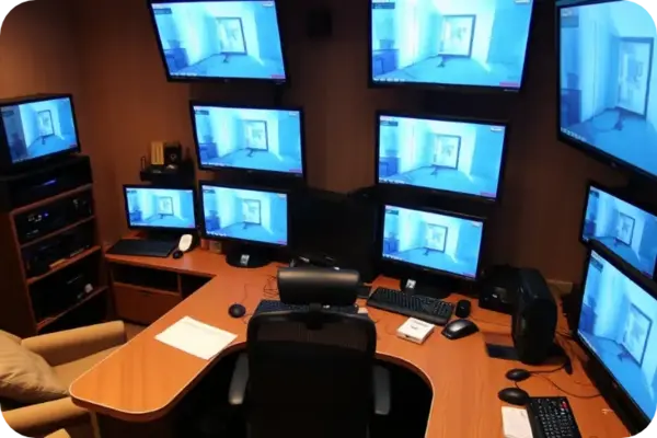 Fire and burglar alarm monitoring room