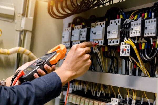 Electrical engineer conducting energy usage in a circuit